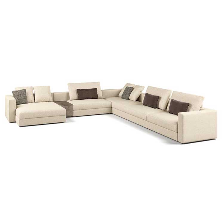 Italian Corner sofa, Corner Upholstered Fabric Sofa, Italian Minimalist Sectional Sofa